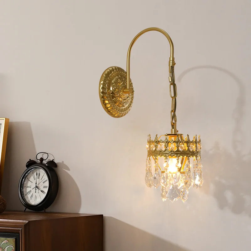 applique murale en cristal rétro pour décoration intérieure élégante - vue 4 sur 9