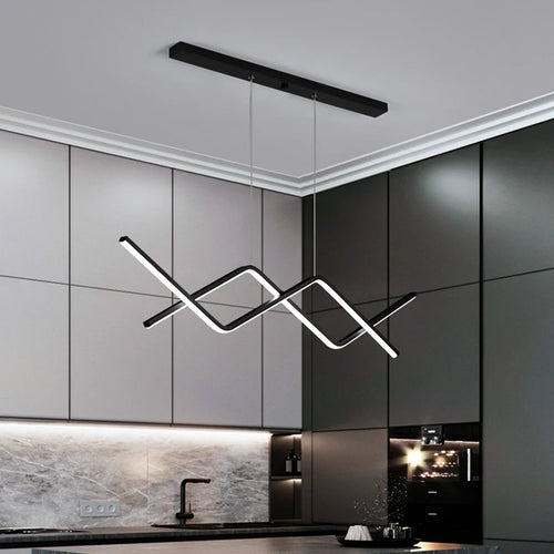 lustre moderne à led avec télécommande pour intérieur décoratif - vue 3 sur 12