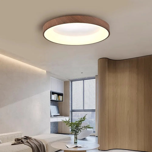 Walnut Color Water Transfer Printing, Modern Minimalist Wabi-Sabi, Ceiling Light for Living Room, Dining Room, Bedroom, Study - vue 5 sur 9