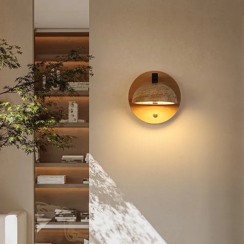 applique murale led en pierre naturelle style vintage nordique moderne - vue 5 sur 6