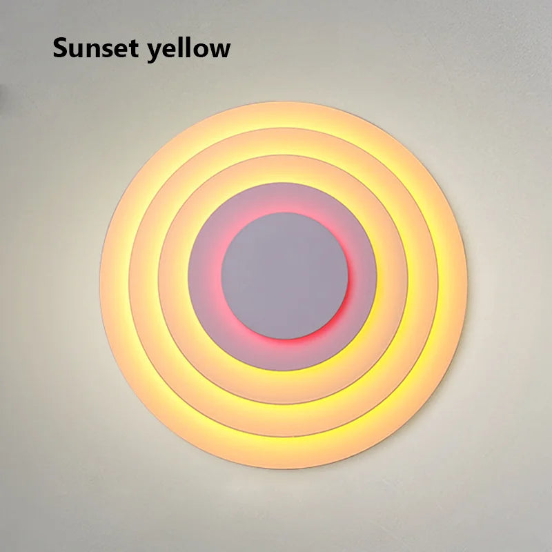 applique murale médiévale ronde décorative avec lumière led colorée