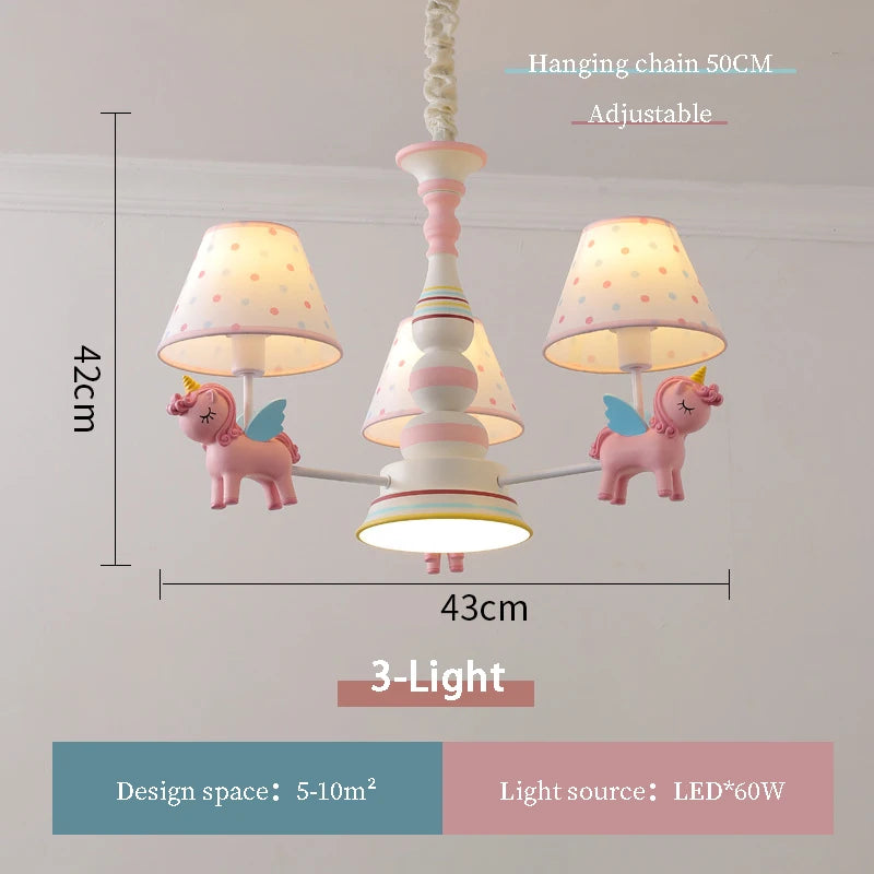 lustre carrousel pour chambre d'enfant moderne et romantique - vue 10 sur 10