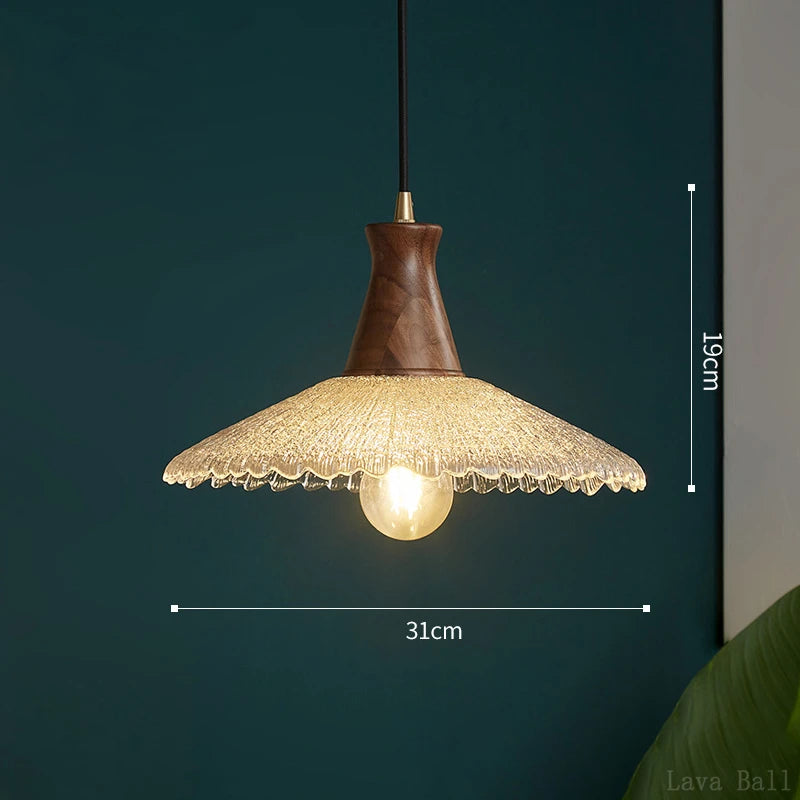 lustre suspension en laiton et verre pour décoration intérieure - vue 7 sur 8