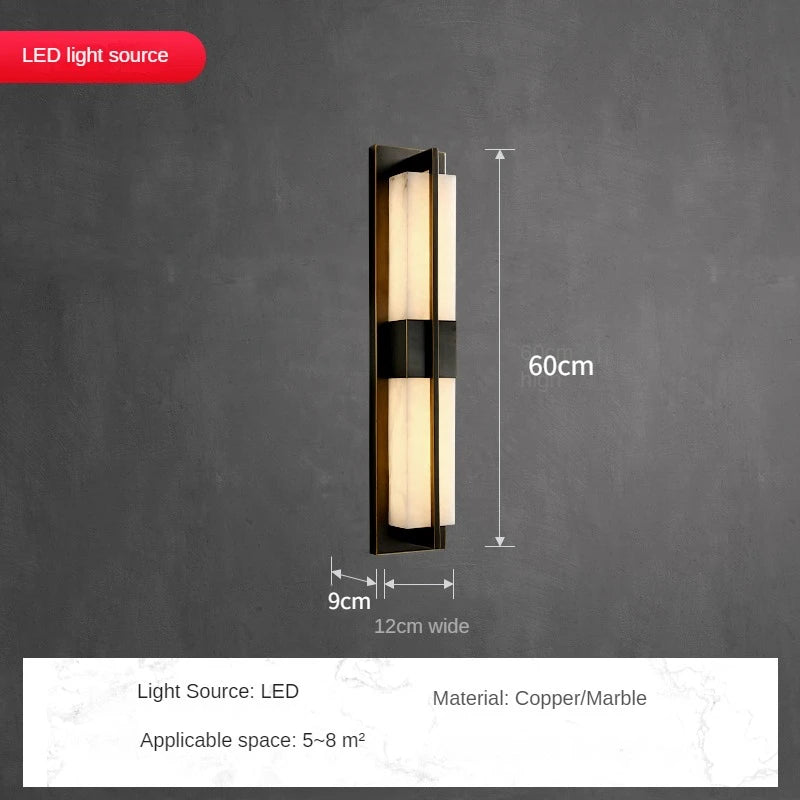 applique murale led en cuivre avec bande de marbre espagnole - vue 12 sur 12