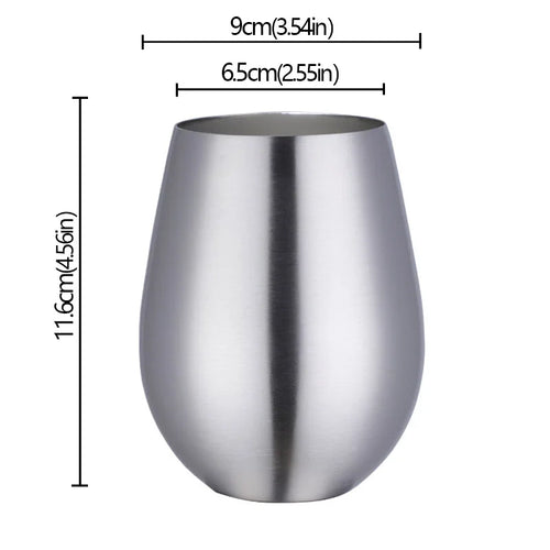 Verres a vin ronds acier inoxydable style bar