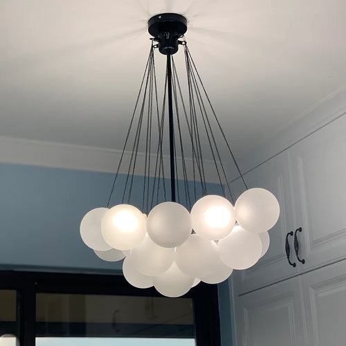 lustre moderne en verre à bulles pour bar et boutique - vue 7 sur 10