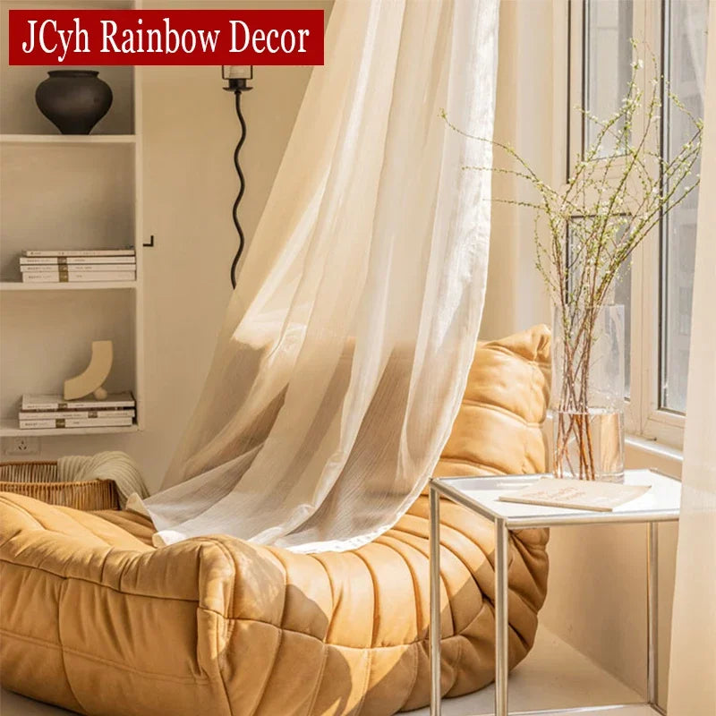 Voilage tulle scintillant moderne pour salon chambre fenêtre - vue 4 sur 8