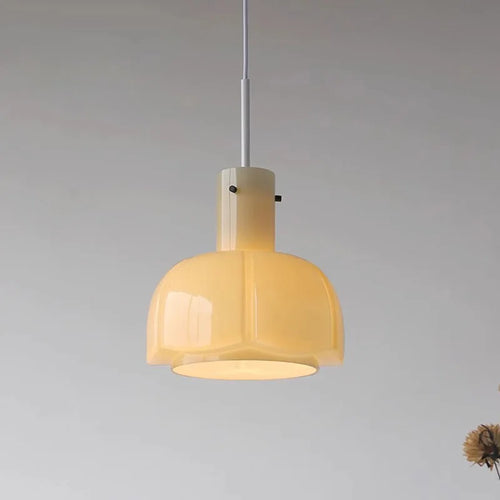 suspension en verre nordique avec motif de bourgeon de fleur - vue 4 sur 14