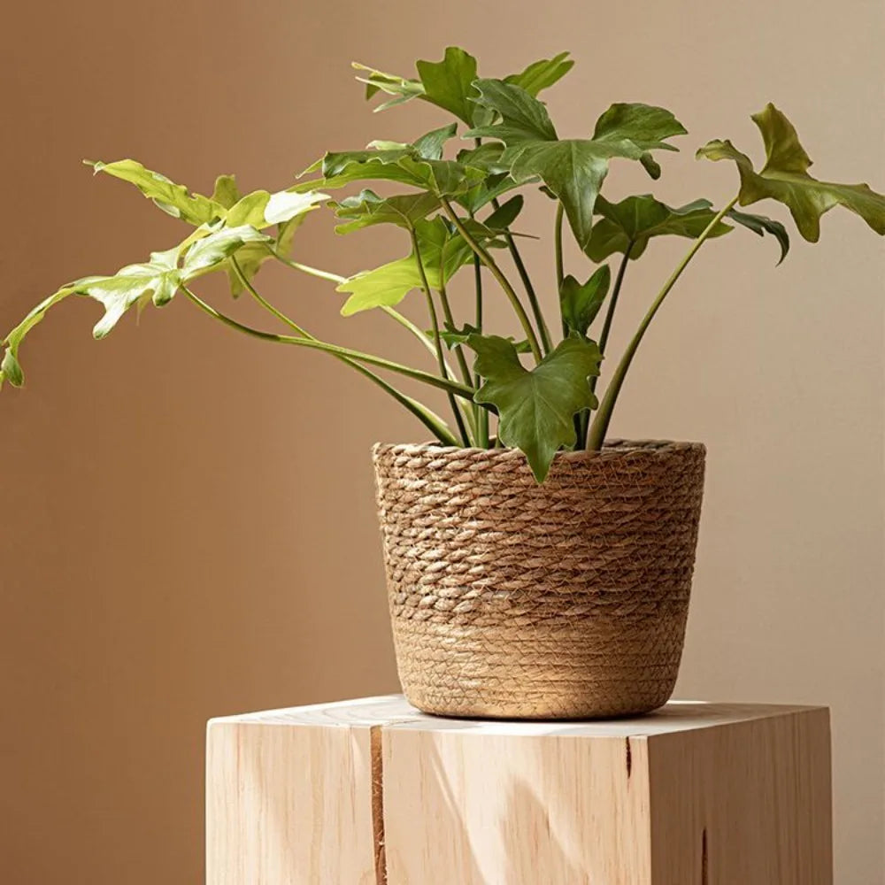 panier en osier tressé pour fleurs et rangement - vue 4 sur 9