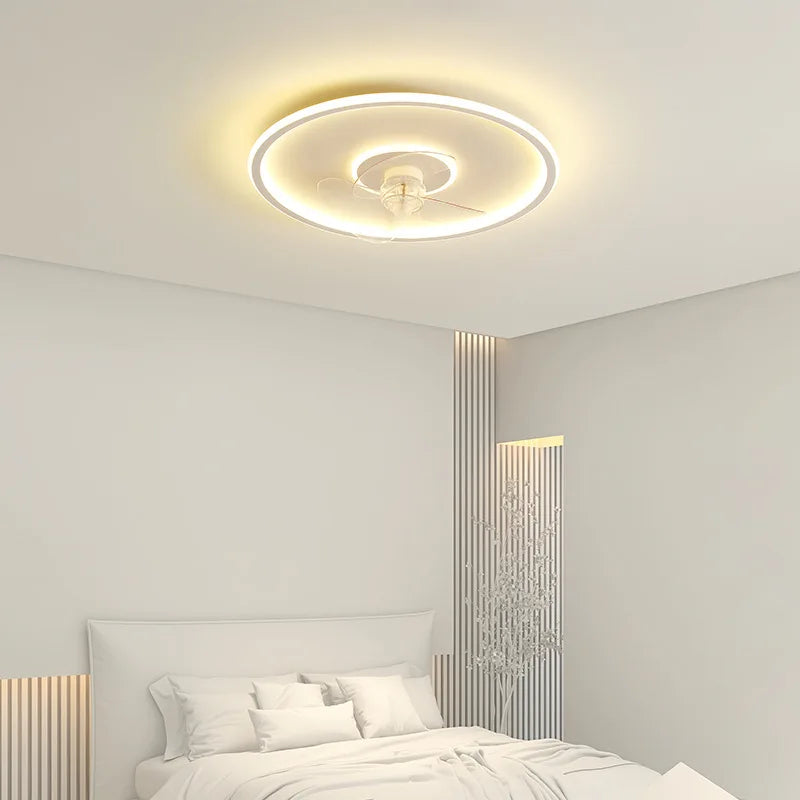 ventilateur de plafond intelligent avec télécommande et éclairage LED - vue 4 sur 11
