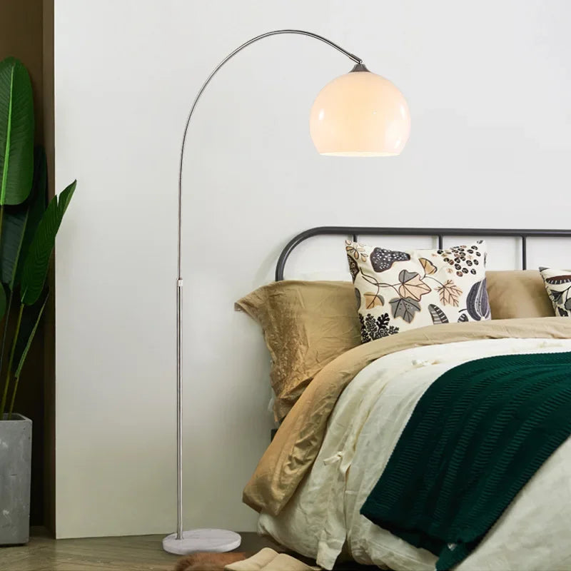 lampadaire incurvé nordique créatif en acier inoxydable pour intérieur - vue 4 sur 8