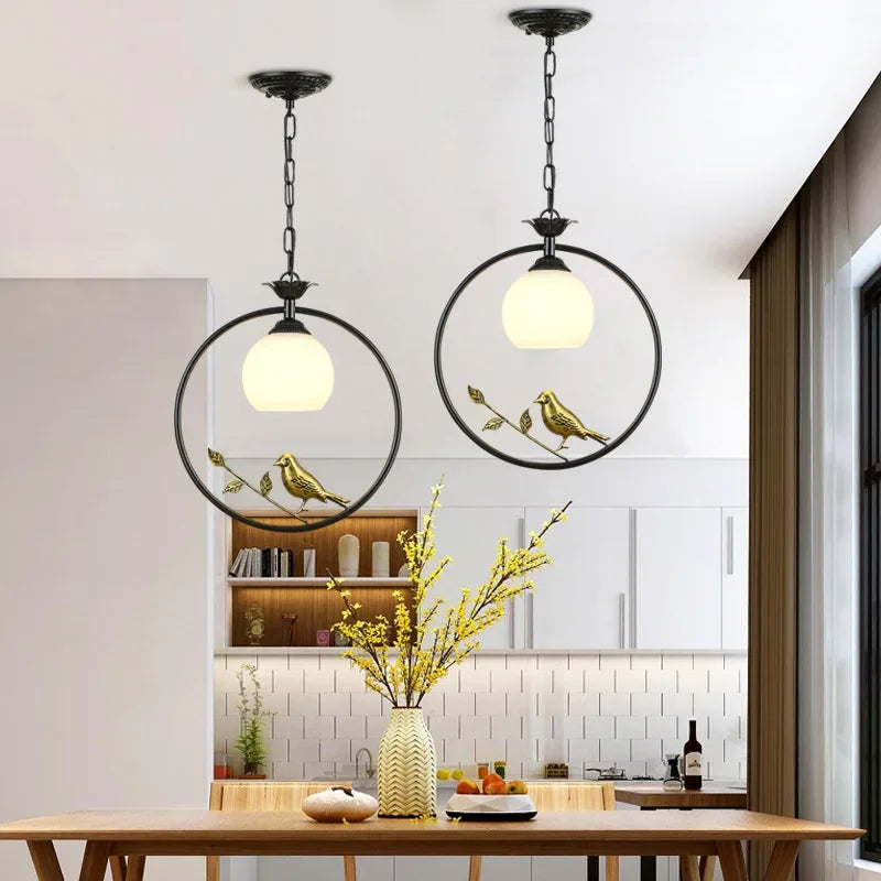 Suspension vintage en forme d'oiseau décorative