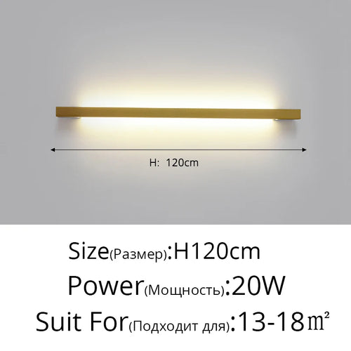 applique murale à bande led minimaliste moderne et créative - vue 15 sur 16