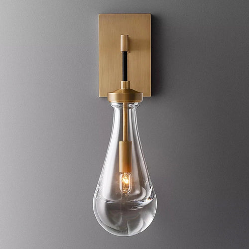 applique murale design gouttelette d'eau cristal led cuivre nordique - vue 7 sur 20