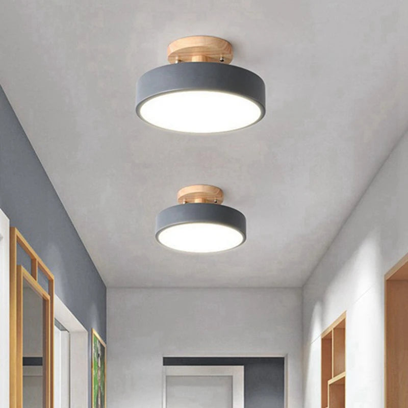 2X plafonniers moderne LED nordique bois Luminaire intérieur Luminaire cuisine salon chambre salle de bain gris