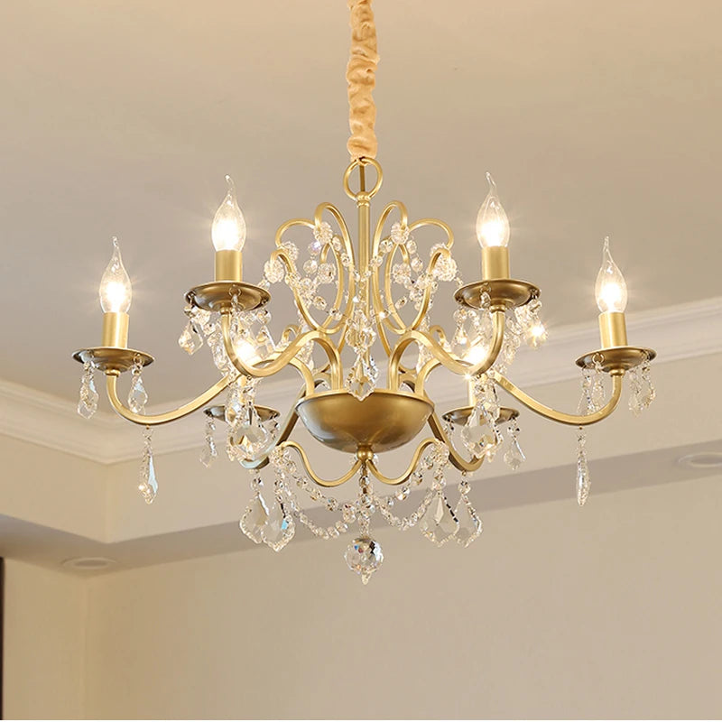 lustre en cristal vintage avec bougie led pour un éclairage élégant - vue 5 sur 10