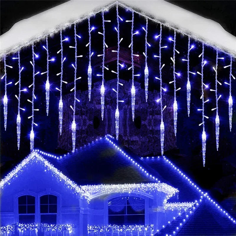 décorations lumineuses de noël pour fenêtres avec 8 modes clignotants - vue 4 sur 12