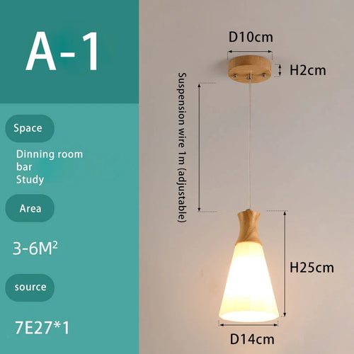 lustre en bois massif et verre luminaire suspendu - vue 16 sur 15