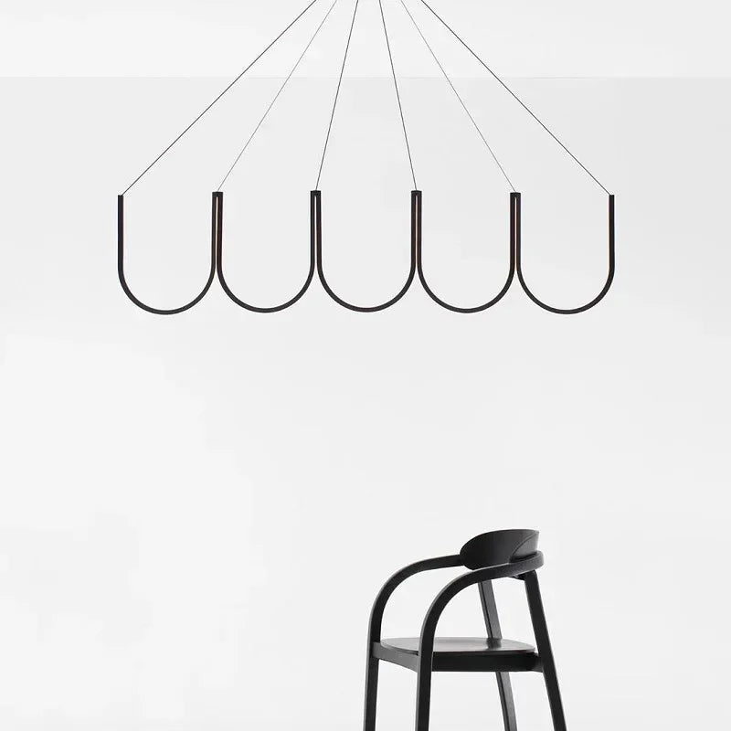 suspension LED design moderne idéale pour intérieur hôtel villa - vue 6 sur 9