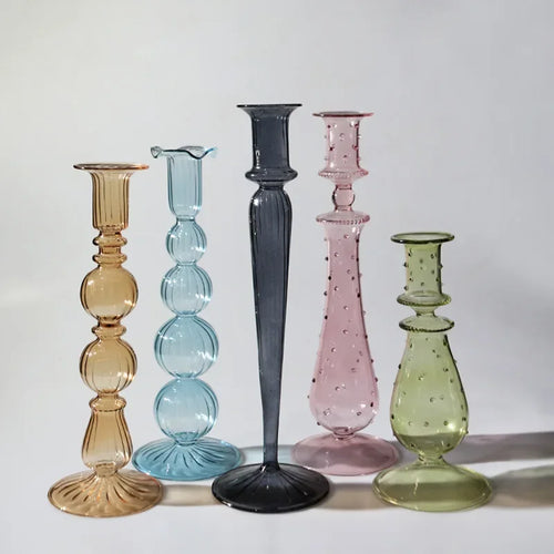 bougeoir en verre chandelier rétro pour décoration intérieure et mariage