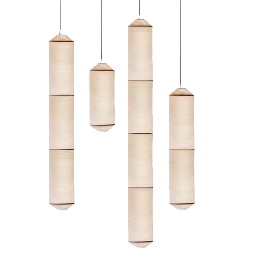 suspension cylindrique en tissu pour décoration intérieure élégante - vue 6 sur 12