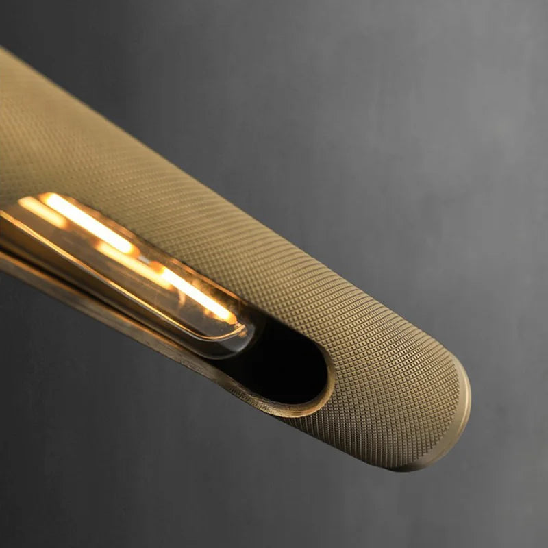 applique murale led minimaliste industrielle en laiton brossé