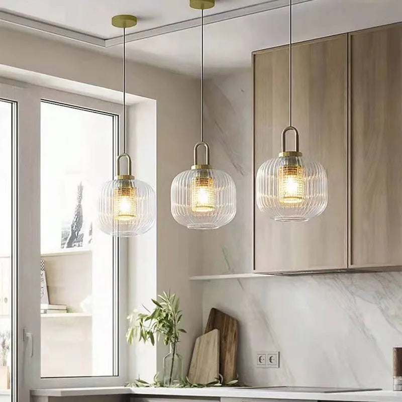suspension moderne en verre pour café