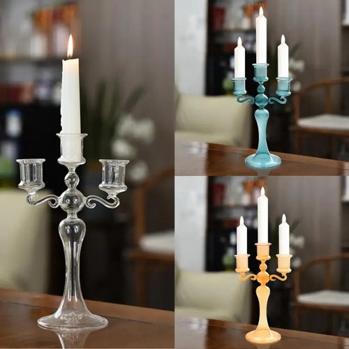 bougeoir rétro trois têtes pour décorations variées - vue 5 sur 9