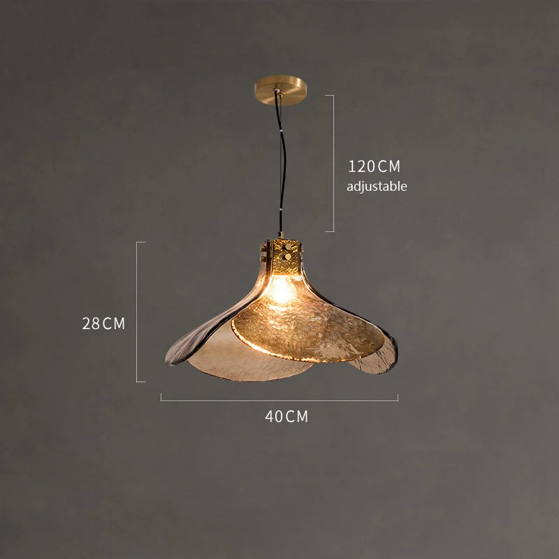 lustre rétro en verre en forme de fleur pour ambiance élégante - vue 4 sur 8
