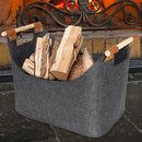 panier en feutre pliable pour rangement bois et vêtements