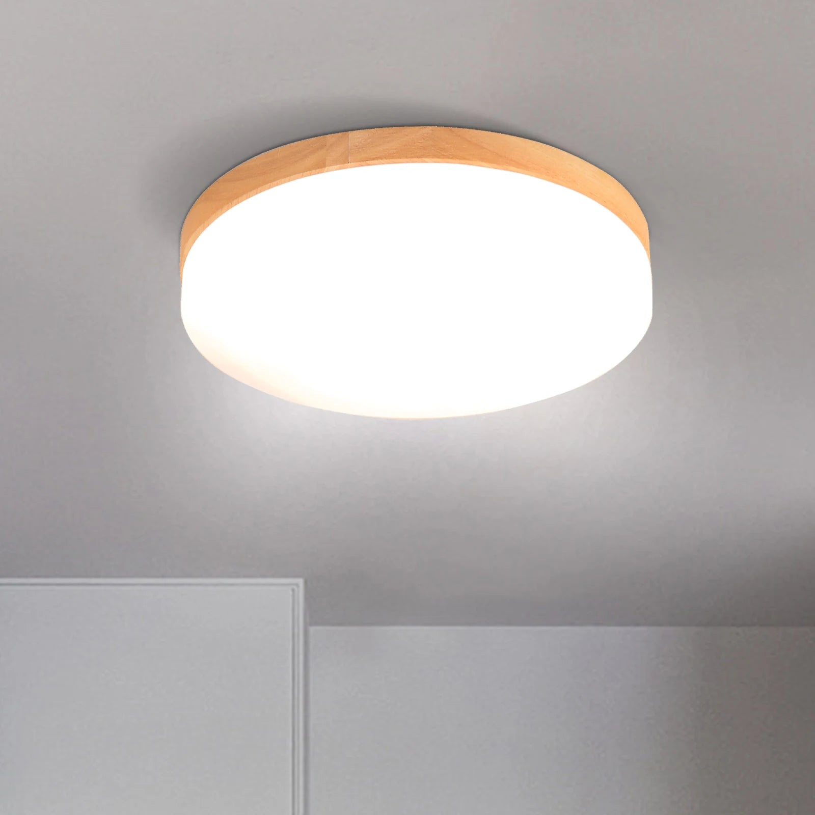 plafonnier led imitation grain de bois pour intérieur