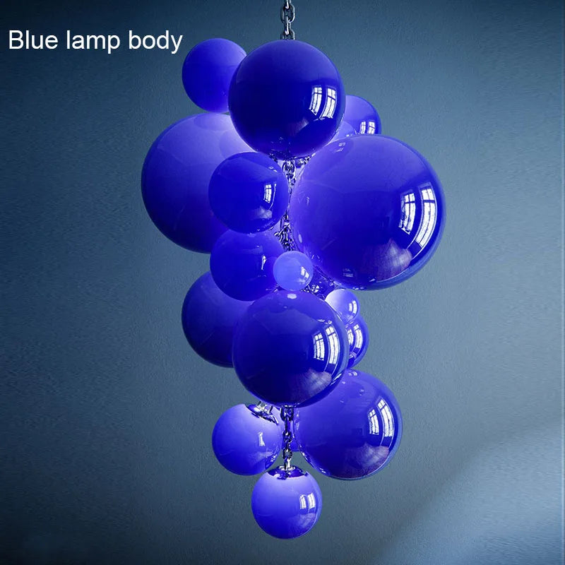 suspension en verre design italien style raisin lumineux
