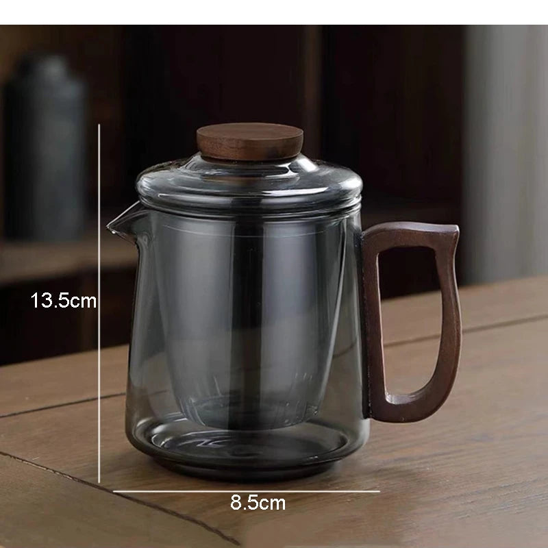 Théière cafetière en verre portatif avec tasses puer - vue 6 sur 7