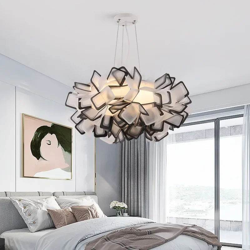 lustre moderne à LED avec protection des yeux en plumes - vue 8 sur 10