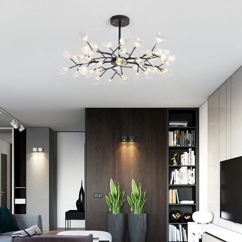 lustre moderne vintage luciole branche suspension éclairage