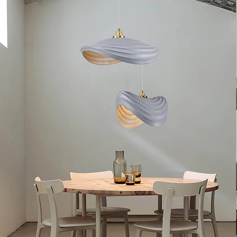 Nordique minimaliste Wabi Sabi crème Style Led Restaurant Bar suspension lumières salle à manger Loft décor à la maison escaliers lampe lustre