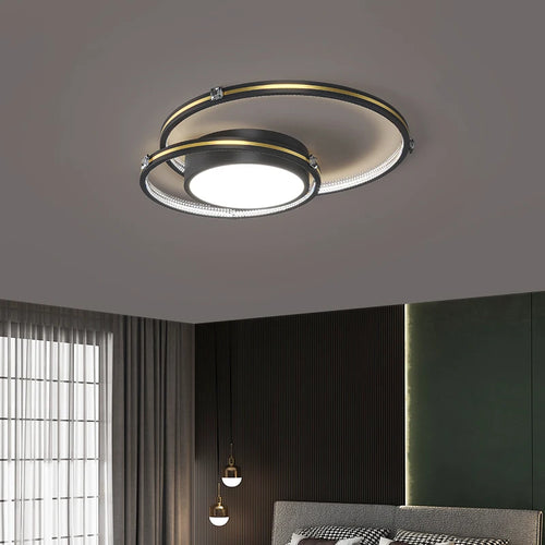 Lampe de lustre Led noir/or pour salon chambre décoration lustre moderne décor à la maison lustres de plafond luminaires
