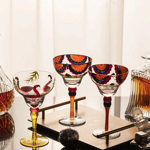 Verre cocktail fait main style margarita champagne créatif