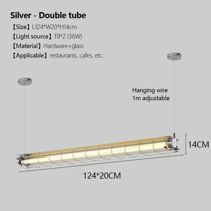lustre industriel rétro en métal avec lumière led