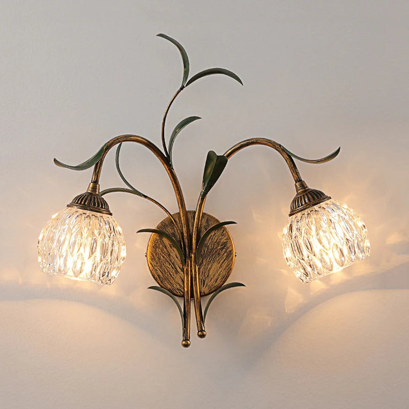 applique murale style américain rétro bronze cristal romantique pastorale - vue 5 sur 8