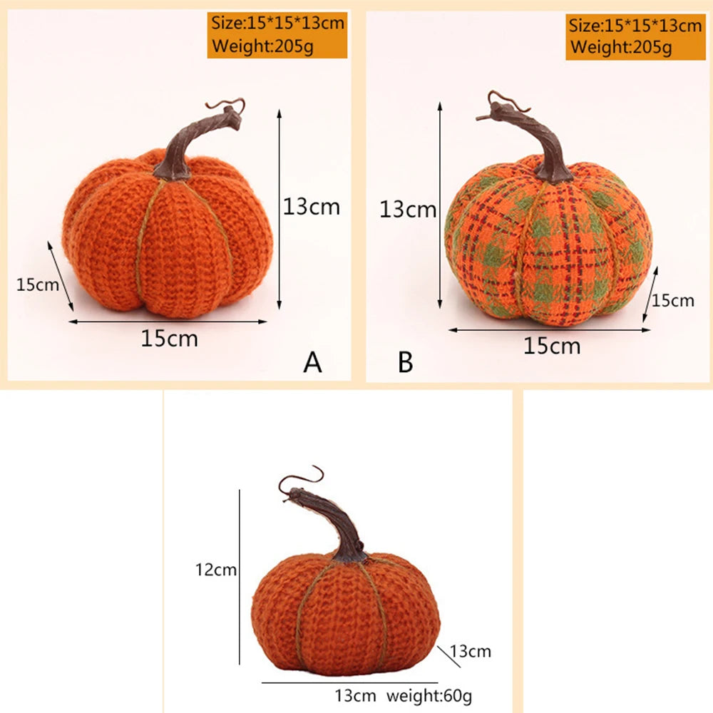 citrouilles décoratives en tissu pour halloween thanksgiving et fêtes - vue 7 sur 9
