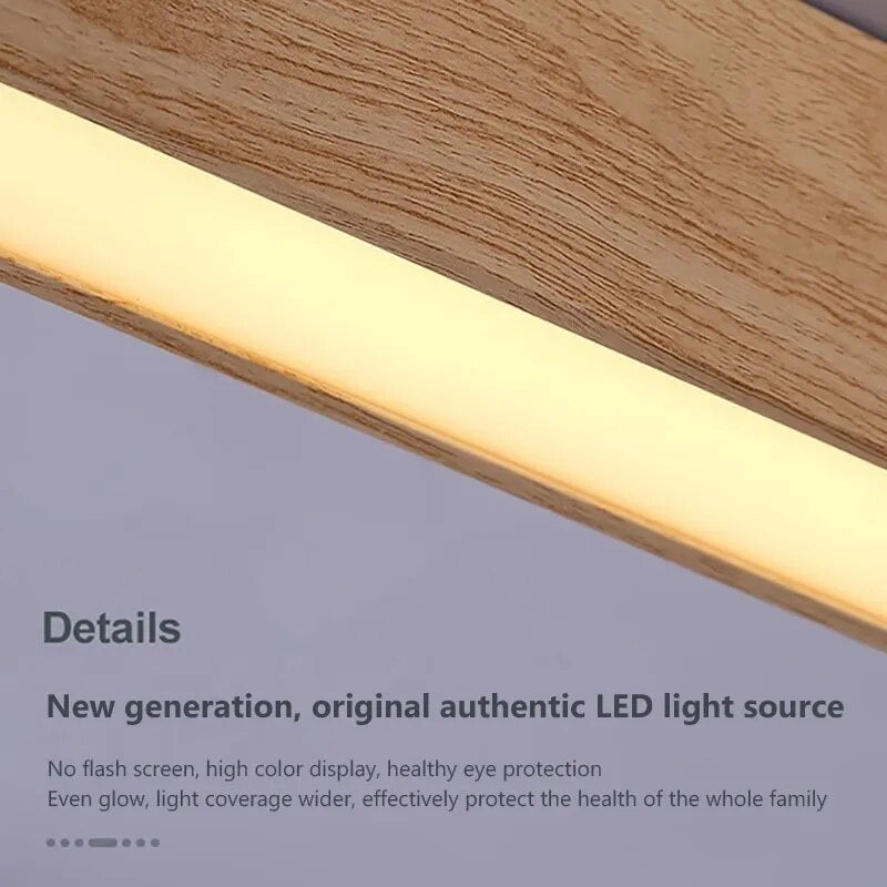 Lustre led bois nordique minimaliste