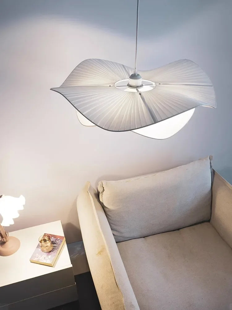 lustre Design nordique tissu LED lumières chambre salon salle à manger décoration maison fleur - vue 2 sur 7