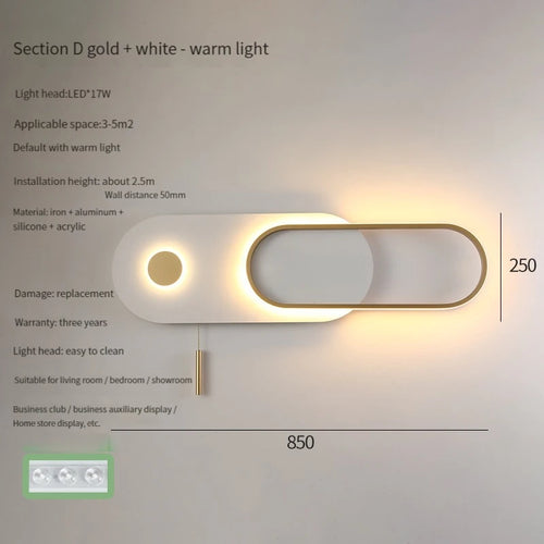 applique murale led moderne pour éclairage décoratif intérieur - vue 12 sur 12