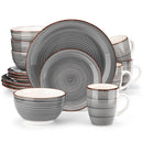 Service de table porcelaine vintage rayures 16 pieces