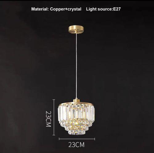 lustre en cristal de cuivre design pour décoration moderne