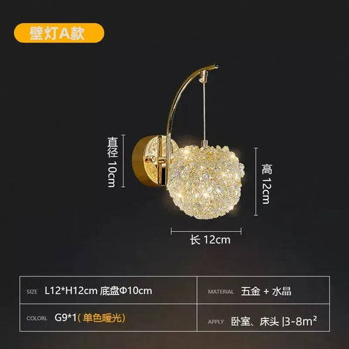 applique murale nordique design en boule de cristal décorative - vue 7 sur 8