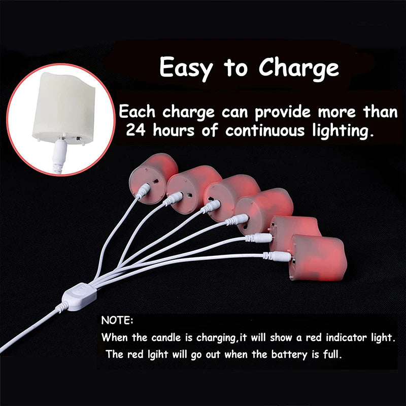 bougies led sans flamme avec minuterie rechargeable et télécommande - vue 6 sur 7