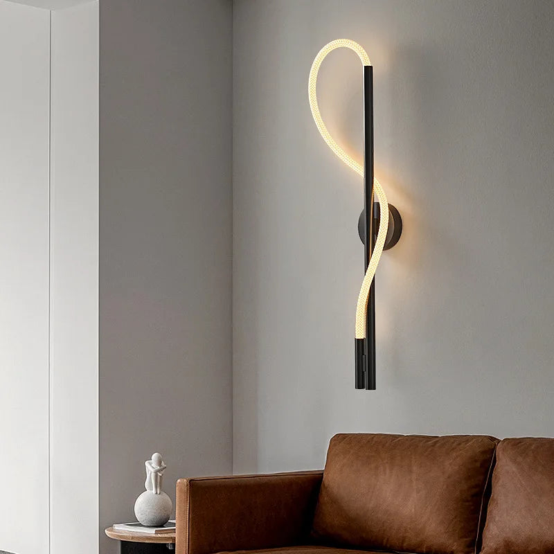 applique murale led tube acrylique 	 style acier inoxydable - vue 4 sur 9