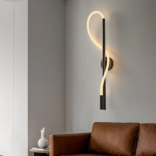 applique murale led en acier inoxydable 	 style tube acrylique - vue 3 sur 9
